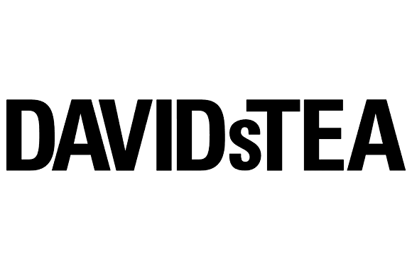 Bold black text spelling "DAVIDsTEA" in all capital letters except a lowercase "s," on a white background.