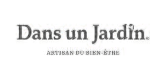 Logo with the text "Dans un Jardin" in bold letters and "ARTISAN DU BIEN-ÊTRE" in smaller capital letters below.