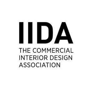 Black text reads "IIDA The Commercial Interior Design Association" on a white background.